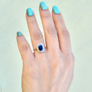 爱德华时代蓝宝石和钻石 18ct 黄金订婚戒指（1.47cts）