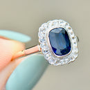 爱德华时代蓝宝石和钻石 18ct 黄金订婚戒指（1.47cts）