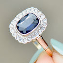 爱德华时代蓝宝石和钻石 18ct 黄金订婚戒指（1.47cts）