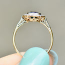 爱德华时代蓝宝石和钻石 18ct 黄金订婚戒指（1.47cts）