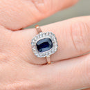 爱德华时代蓝宝石和钻石 18ct 黄金订婚戒指（1.47cts）