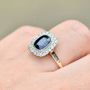 爱德华时代蓝宝石和钻石 18ct 黄金订婚戒指（1.47cts）