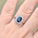 爱德华时代蓝宝石和钻石 18ct 黄金订婚戒指（1.47cts）