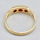 1980s Pyrope Garnet 9ct Yellow Gold Scroll Design Ring