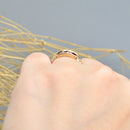 1980s Pyrope Garnet 9ct Yellow Gold Scroll Design Ring