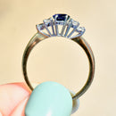 1990s Royal Blue Sapphire & Diamond 18ct Yellow Gold Engagement Ring (1.33cts)