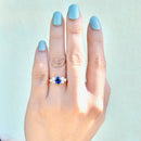 1990s Royal Blue Sapphire & Diamond 18ct Yellow Gold Engagement Ring (1.33cts)