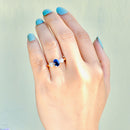 Vintage 1990s Sapphire and Diamond 18ct Yellow Gold Trilogy Engagement Ring (1.52cts)