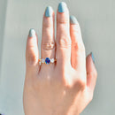 Vintage 1990s Sapphire and Diamond 18ct Yellow Gold Trilogy Engagement Ring (1.52cts)