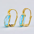 Sky-Blue Topaz 18ct Yellow Gold Front Lever Back Earrings (15.84cts)