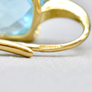 Sky-Blue Topaz 18ct Yellow Gold Front Lever Back Earrings (15.84cts)