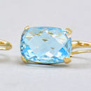 Sky-Blue Topaz 18ct Yellow Gold Front Lever Back Earrings (15.84cts)