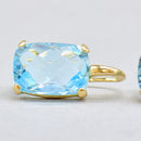 Sky-Blue Topaz 18ct Yellow Gold Front Lever Back Earrings (15.84cts)