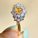 Golden Yellow Sapphire & Diamond 18ct Yellow Gold Cluster Ring (1.15cts)