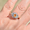 Golden Yellow Sapphire & Diamond 18ct Yellow Gold Cluster Ring (1.15cts)