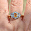 Golden Yellow Sapphire & Diamond 18ct Yellow Gold Cluster Ring (1.15cts)