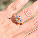 Golden Yellow Sapphire & Diamond 18ct Yellow Gold Cluster Ring (1.15cts)