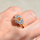 Golden Yellow Sapphire & Diamond 18ct Yellow Gold Cluster Ring (1.15cts)