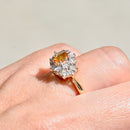 Golden Yellow Sapphire & Diamond 18ct Yellow Gold Cluster Ring (1.15cts)