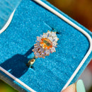 Golden Yellow Sapphire & Diamond 18ct Yellow Gold Cluster Ring (1.15cts)