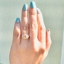 Golden Yellow Sapphire & Diamond 18ct Yellow Gold Cluster Ring (1.15cts)