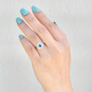 Vintage 1990s Cornflower Blue Sapphire & Diamond 18ct Yellow Gold Halo Daisy Engagement Ring (1.42cts)