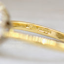 Vintage 1990s Cornflower Blue Sapphire & Diamond 18ct Yellow Gold Halo Daisy Engagement Ring (1.42cts)