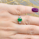 Vintage Emerald & Diamond 18ct Yellow Gold Trilogy Three-Stone Ring (0.97ct)