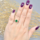 Vintage Emerald & Diamond 18ct Yellow Gold Trilogy Three-Stone Ring (0.97ct)