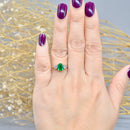 Vintage Emerald & Diamond 18ct Yellow Gold Trilogy Three-Stone Ring (0.97ct)