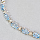 Salavetti Italy Aquamarine and Diamond Line Bracelet (4.87cts)