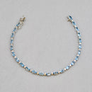 Salavetti Italy Aquamarine and Diamond Line Bracelet (4.87cts)