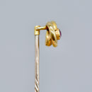 Antique No Heat Ruby Infinity Eternity Knot Stick Pin/Lapel Pin/Tie Pin Boxed