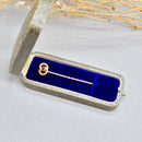Antique No Heat Ruby Infinity Eternity Knot Stick Pin/Lapel Pin/Tie Pin Boxed