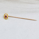 Antique No Heat Ruby Infinity Eternity Knot Stick Pin/Lapel Pin/Tie Pin Boxed