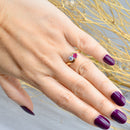 Reserved for J - Toi et Moi Ruby and Diamond 18ct Yellow Gold Cross-Over Ring (0.56ct)