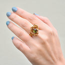 Vintage Abstract Modernistic Green Tourmaline Cabochon Ring