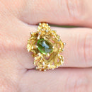 Vintage Abstract Modernistic Green Tourmaline Cabochon Ring