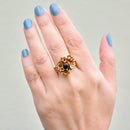 Vintage Abstract Modernistic Green Tourmaline Cabochon Ring