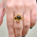 Vintage Abstract Modernistic Green Tourmaline Cabochon Ring