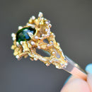 Vintage Abstract Modernistic Green Tourmaline Cabochon Ring