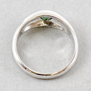 Mint-Teal Tourmaline 9ct White Gold Gypsy Set Signet Ring