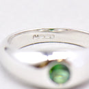 Mint-Teal Tourmaline 9ct White Gold Gypsy Set Signet Ring