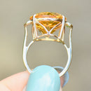 Large Citrine and White Zircon 9ct Yellow Gold Dress Ring (15.15cts)