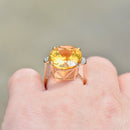 Large Citrine and White Zircon 9ct Yellow Gold Dress Ring (15.15cts)