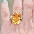 Large Citrine and White Zircon 9ct Yellow Gold Dress Ring (15.15cts)