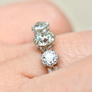 Art Deco 1.47cts Old European Cut Diamond 18ct White Gold Art Deco Trilogy Engagement Ring