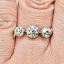 Art Deco 1.47cts Old European Cut Diamond 18ct White Gold Art Deco Trilogy Engagement Ring