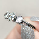 Art Deco 1.47cts Old European Cut Diamond 18ct White Gold Art Deco Trilogy Engagement Ring