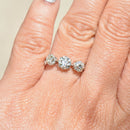 Art Deco 1.47cts Old European Cut Diamond 18ct White Gold Art Deco Trilogy Engagement Ring